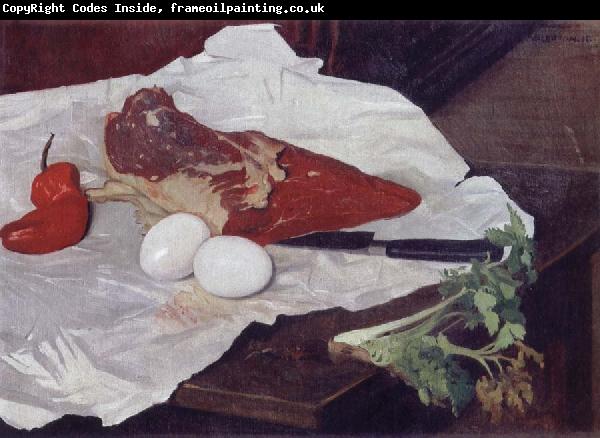 Felix Vallotton Still life with Meat and eggs